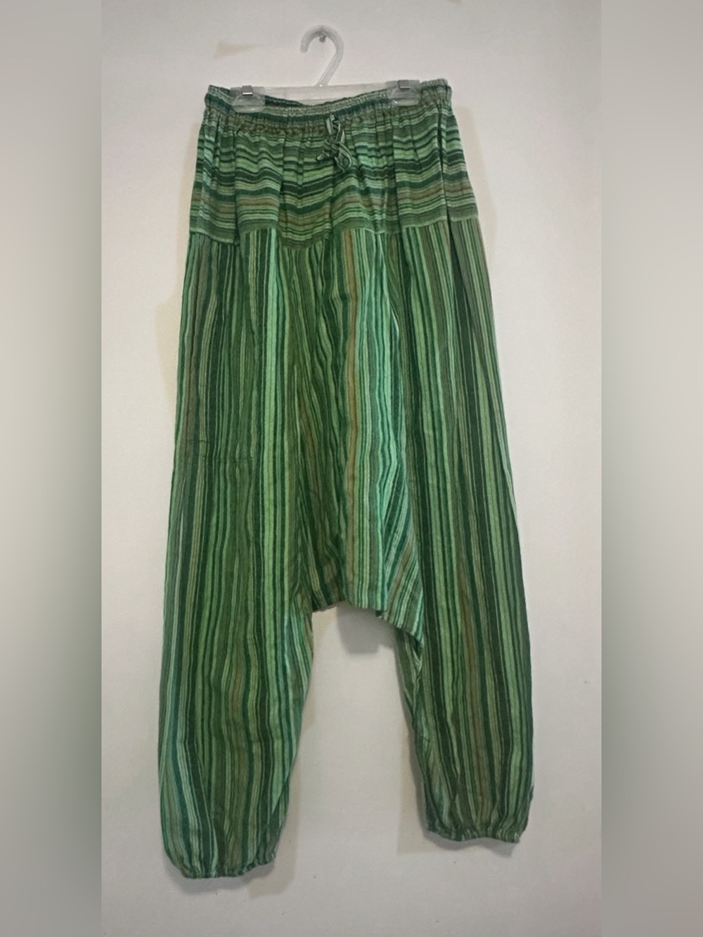 Green Striped Harem Pants